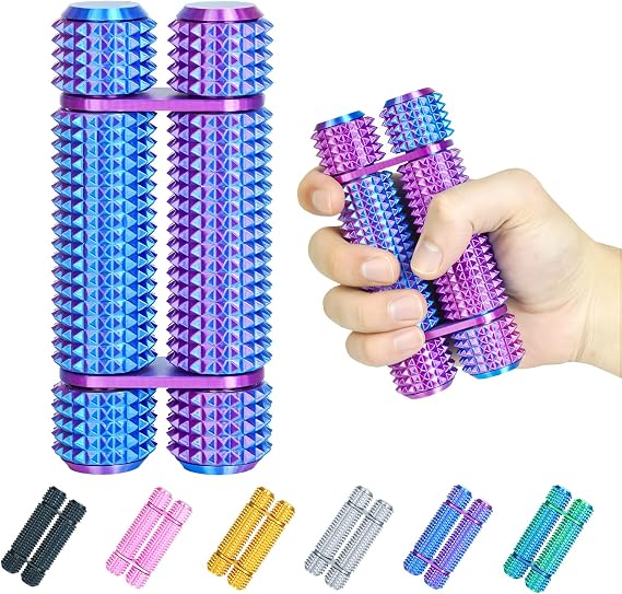 Pain Stim Fidget Roller for Adults Office Desk Stress Relief Sensory Aid ADHD Anxiety Fidget Tool Pocket Spinner Gifts for Him Her Colleagues(Purple,Compact)