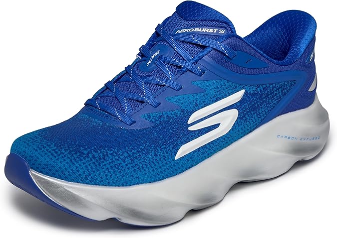 Skechers Mens Aero Burst Hands Free Slip-ins | Hyper Burst Ice Cushioning, Carbon-Infused H-Plate, Arch Fit Insole, Goodyear Rubber Outsole, Machine Washable