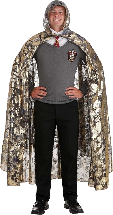 elope Adult Harry Potter Invisibility Cloak - Sheer Metallic Design with Front Clasp, 54-Inch Length, Officially Licensed