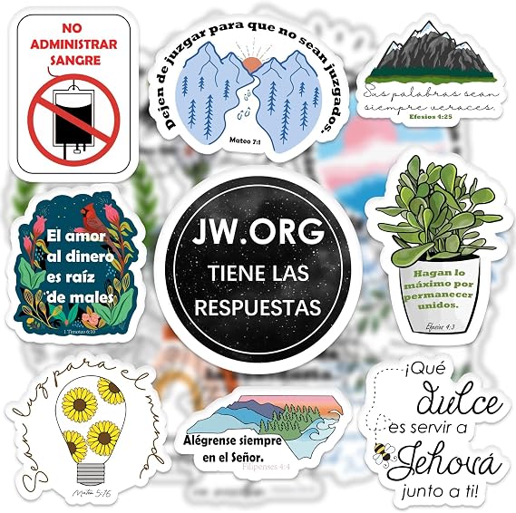 Spanish JW.ORG Stickers Featuring Bible Verse,Inspirational Decals for Jehovah's Witnesses Water Bottle,Laptop,Phone,Scrapbooking,Skateboard