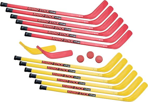Champion Sports Rhino Stick Hockey Set Durable ABS Sticks, Non-Marring Blades, Multiple Sizes Complete Sets