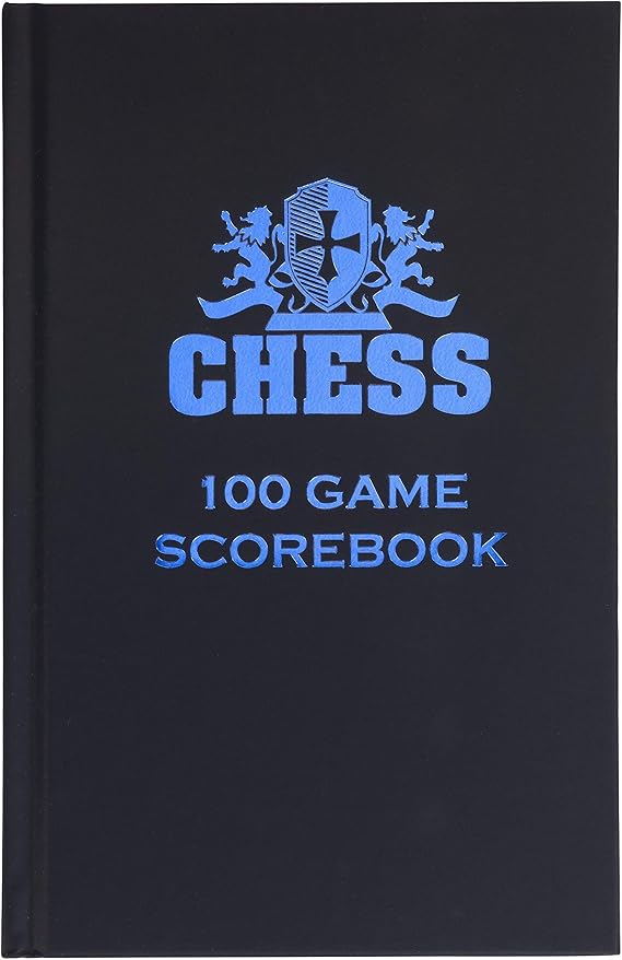 WE Games Black Hardcover Chess Scorebook -for Notations, 100 Pages, Ideal Score Sheets for Clubs & Tournaments