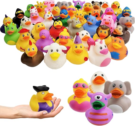 400-Pack Assortment Rubber Duck Toy Duckies for Kids, Bath Birthday Gifts Baby Showers Classroom Incentives, Summer Beach and Pool Activity, 2" (400-Pack)