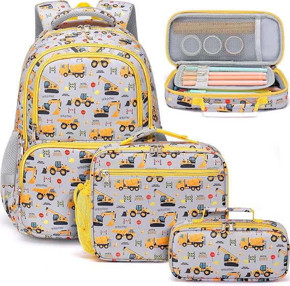 Fimibuke Kids Backpack for School Girls Boys, 3PCS Waterproof School Bag