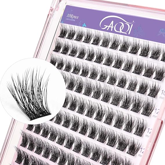 GAQQI Lash Clusters,Volume Thin Band Eyelash Cluster10-14mm,120PCS,3D-GQ01