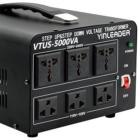 5000W Voltage Converter Transformer Step Up 110V-120V to 220V-240V | or Step Down 220V to 110V AC Power Converter w/US Standard Power cord,Circuit Breaker Protection