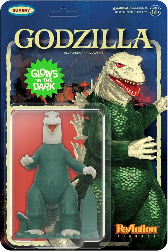 Super7 Reaction Figure Toho Godzilla Model Kit (Glow in the Dark) - 3.75" Toho Godzilla Action Figure with Accessory - Classic Movie Collectibles and Retro Toys