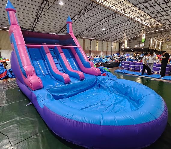 Commercial Water Slide for Adults KidsDouble Slides&Big Splash Water Pool,100% PVC 21ftL Inflatable Water Slide with Blower Great for Outdoor Summer Fun,Backyard Party-21x11x13.5ft