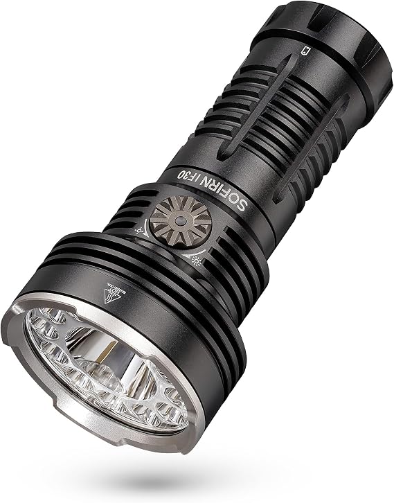 Sofirn IF30 Powerful Torch 12,000 Lumens Ultra Bright Flashlight with Spotlight and Floodlight IPX8 Water Resistance LED Search Light for Home and Outdoor [Energy Class A+++]