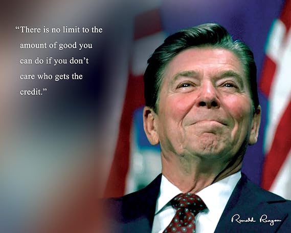 Ronald Reagan Poster Photo Picture Framed Quote There is no limit to the amount of good you can do US President Famous Inspirational Quotes Motivational Posters (8x10 Unframed Photo)