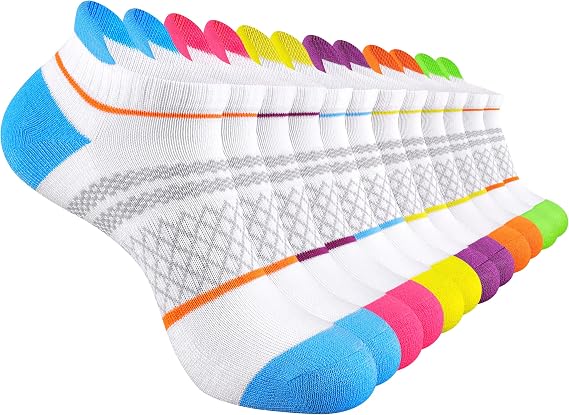 eallco Womens Ankle Socks Athletic Running Short Socks With Cushioned Sole 6 Pairs