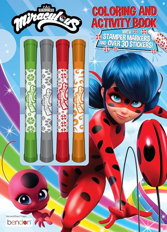 Miraculous: Tales of Ladybug and Cat Noir 48 Page Coloring Book with Stamper Markers 52562