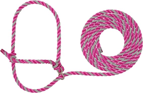 Weaver Livestock Poly Rope Breaking Cattle Halter, Adjustable, Modern Style Cow Calf Halter, Livestock Handling Equipment for Showing, Black
