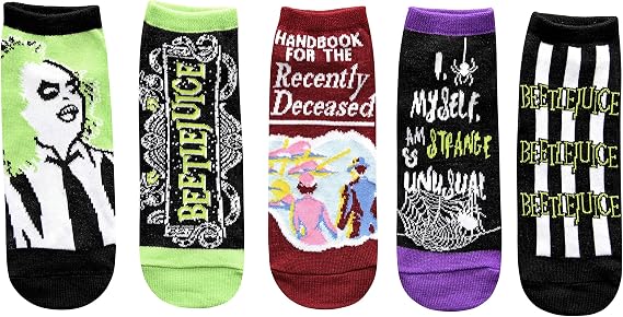 Hyp Beetlejuice Juniors/Womens 5 Pack Ankle Socks