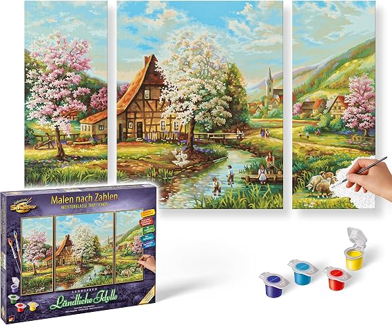 Schipper 609260664 "Country Idyll Triptychon Paint By Numbers Board
