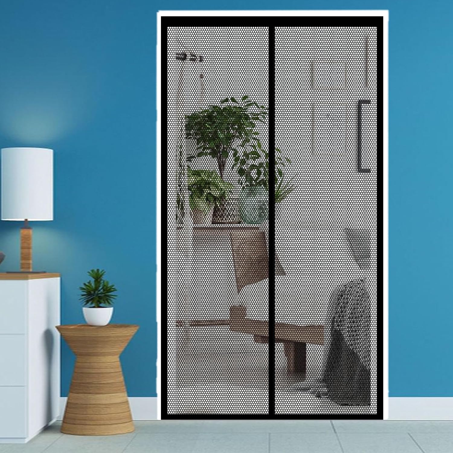 Magnetic Fly Screen for Sliding Doors 66 x 200 cm Heavy Duty Bug Mesh Curtain High Density Fly Bug Mosquito for Patio Doors, Black