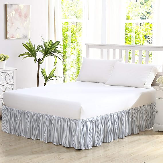 Laura Ashley - Twin Size Bed Skirt, 100% Cotton Bedding, 14.5-Inch Drop