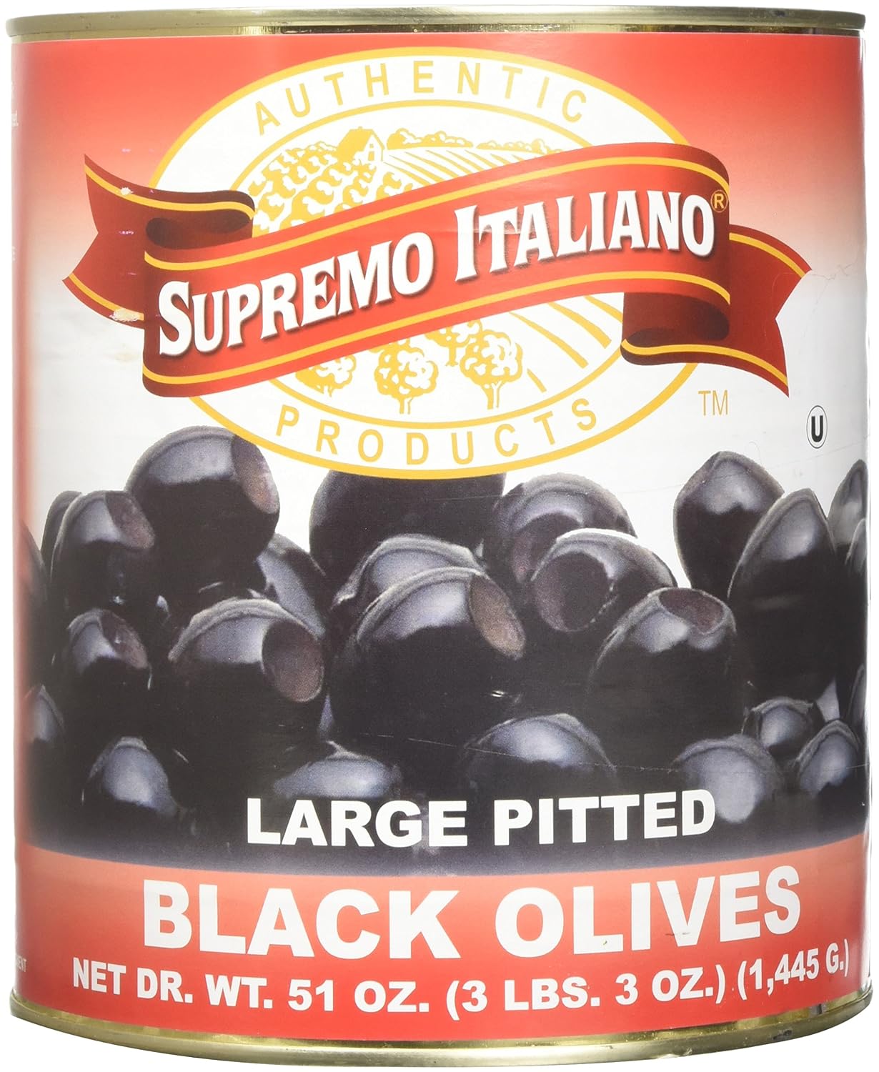 Supremo Italiano Large Pitted Olives, 51 Oz