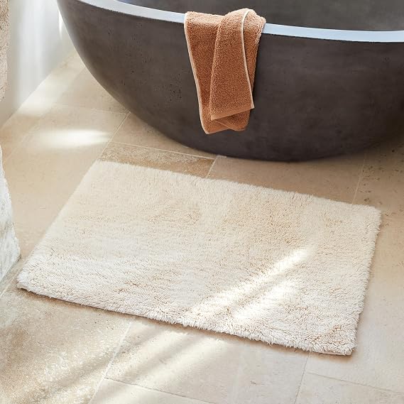 Coyuchi Shag Organic Bath Rug, Plush Shag Bath Mat