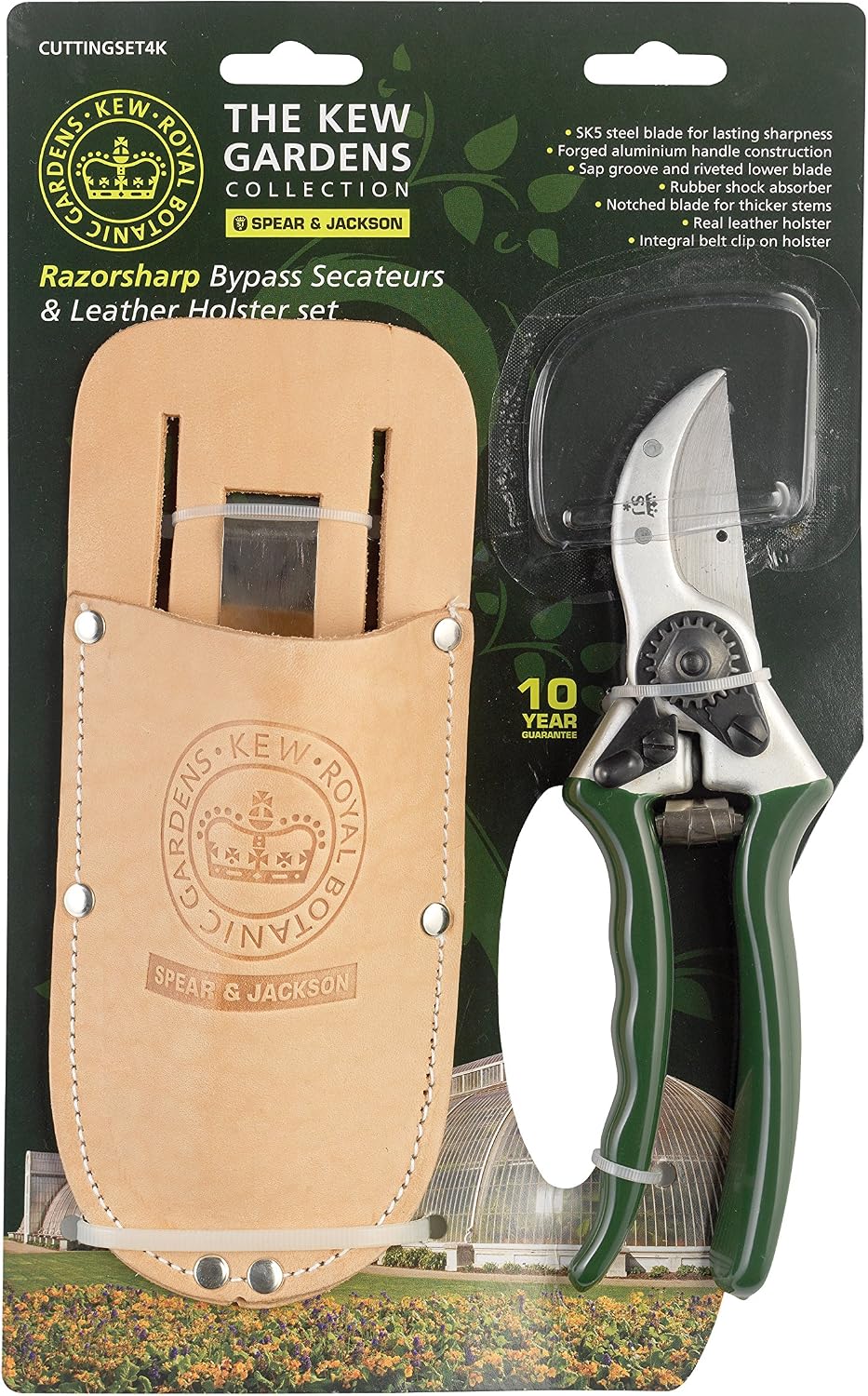 Spear & Jackson Kew Bypass Secateurs & Leather Holster set