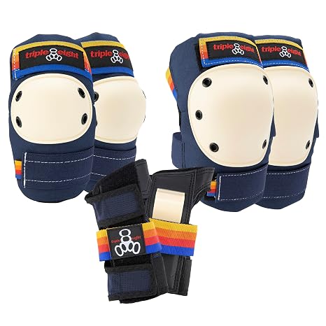 Triple Eight Saver Series 3-Pack Pad Set Ideal for Skateboarding, In-line Skating, Roller Skating, and Biking