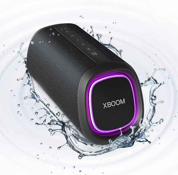 LG XG5QBK.DUSALLK Go Portable Bluetooth Speaker - LED Lighting and up to 18-Hour Battery, Black