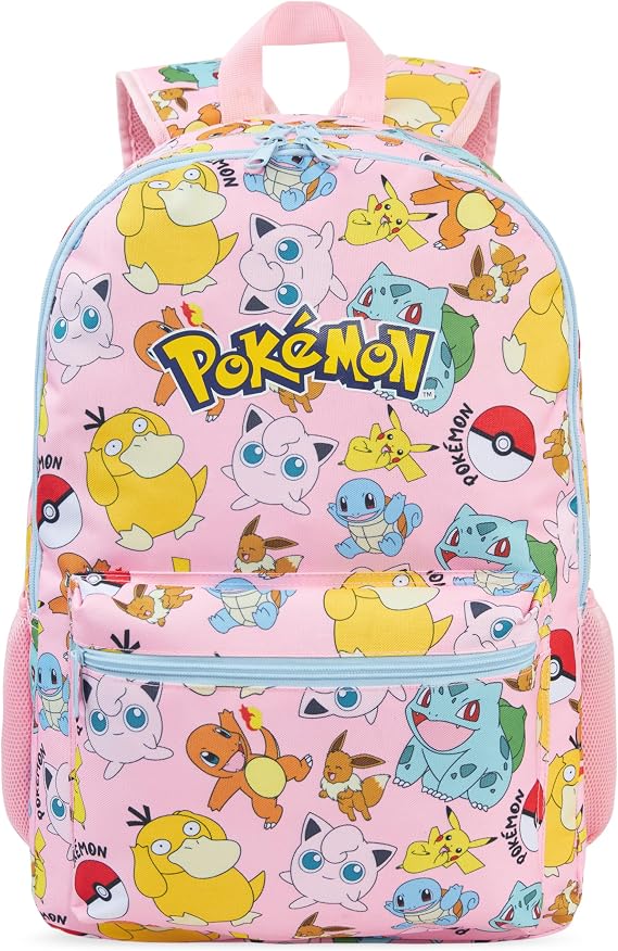 Get Trend Minecraft | Pokemon Kids Backpack for Girls, 18 Inch Bookbag with Padded Straps, Travel School Bag Gamer Gifts