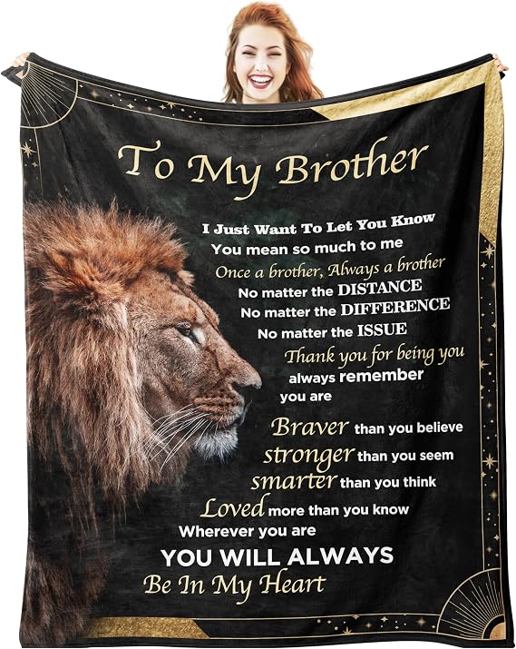 Best Brother Gifts from Sister for Birthday, Big Brother Birthday Gifts for Brother Adult from Sister,Birthday Gifts for Brothers from Sisters, 60"x50" Blanket