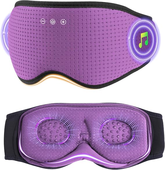 MUSICOZY Bluetooth Sleep Headphones with 3D Eye Mask for Zero Pressure