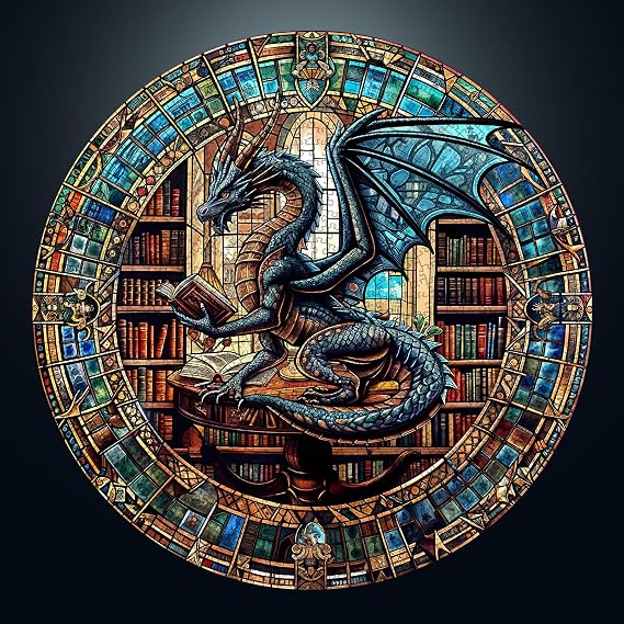 Puzzle 1000 Pieces Adult Puzzle Dragon Jigsaw Puzzle Round