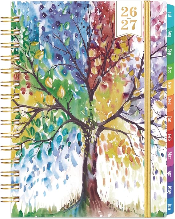 Planner 2026-2027 - 2026-2027 Planner Weekly and Monthly, July 2026 - June 2027, 6.4"x 8.5", with Elastic Closure, Inner Pocket, Coated Tabs