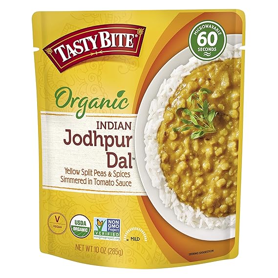 Tasty Bite Organic Jodhpur Lentils, 10 Ounce, Ready to Eat, Microwavable Entree, Vegan