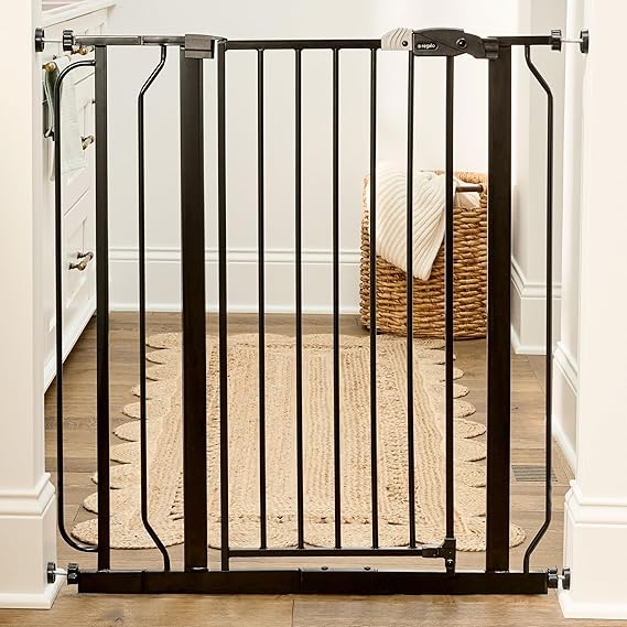 Regalo Safety 36" Extra Tall Baby Gate for Doorways & Bottom of Stairs, Pressure Mounted Walk Through Gate for Babies, Toddlers & Pets, Tested & Safe for 30 Years, American Designed, American Owned