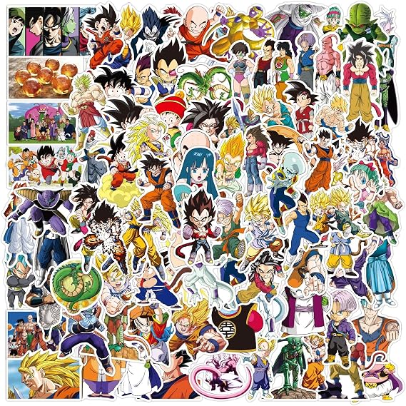 100 Pcs Anime Dragon Stickers for Laptop,Bumper,Skateboard,Water Bottles,Computer,Phone,Anime Sticker Pack for Kids/Teen