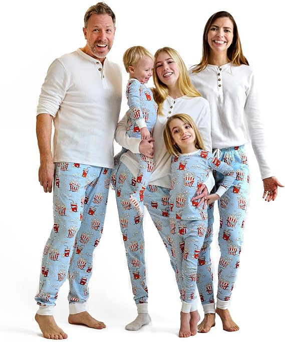 HonestBaby Family Matching Holiday Pajamas 100% Organic Cotton for Men, Women, Kids, Toddlers, Baby Boys, Girls, Unisex, Pets