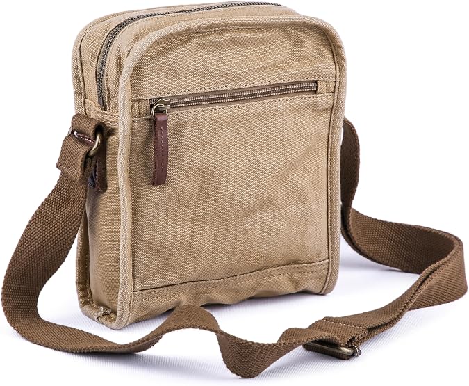 GOOTIUM Canvas Crossbody Field Bag, Vintage Compact Messenger