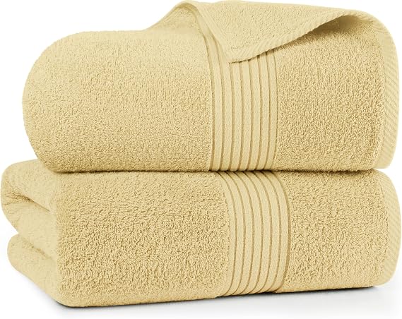 pia Towels Extra Large Bath Sheets, 2 Pack, 35x70 In, Cotton, Plum