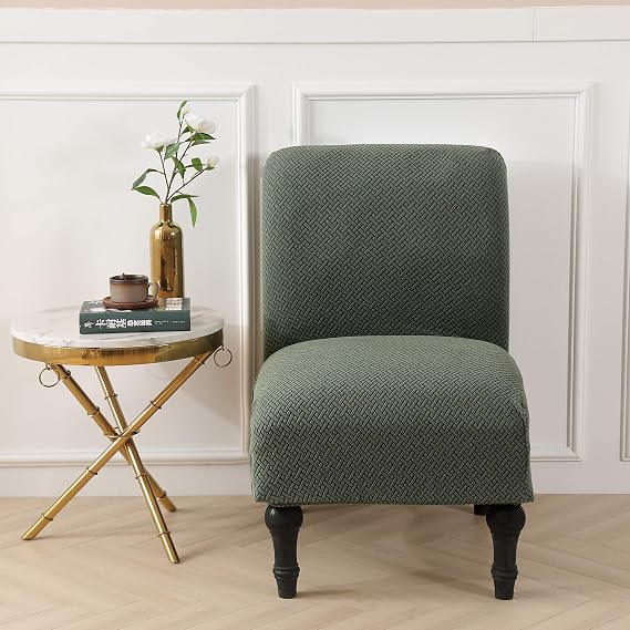 TOPCHANCES Armless Chair Slipcover Stretch,Spandex Slipper Chair Covers Accent Chair Cover Armchair Covers Furniture Protector Covers for Home Living Room