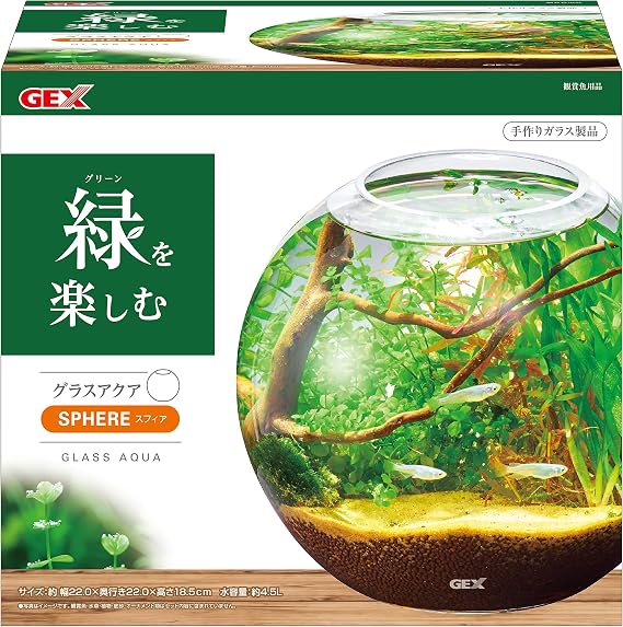 GEX AQUARIUM Glass Aqua Sphere-N Aquarium, Small Aquarium, Aquatic Plant, Terrarium