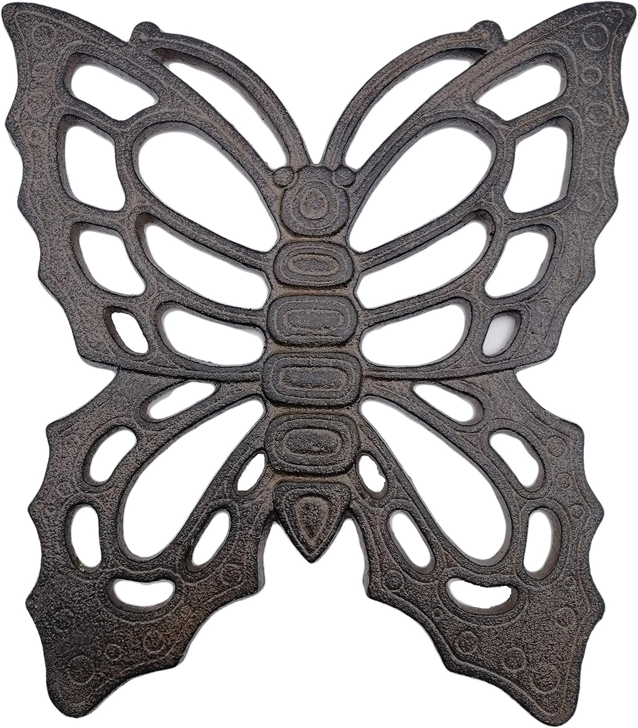 Comfy Hour Rustic Style Collection Cast Iron Garden Stepping Stone - Butterfly Brown