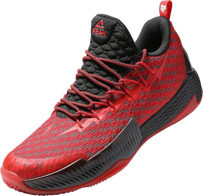 PEAK Mens Basketball Shoes Breathable Sneakers Lou Williams Lightning Professional Anti Slip Sports Shoes for Running, Walking