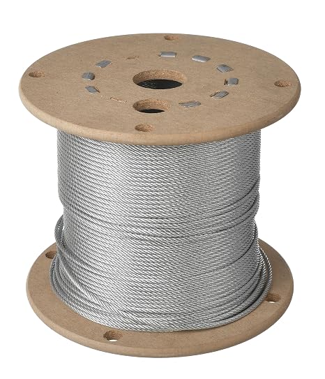 Lexco 5/32 7x7 Galvanized Wire Rope Aircraft Cable 500' Reel