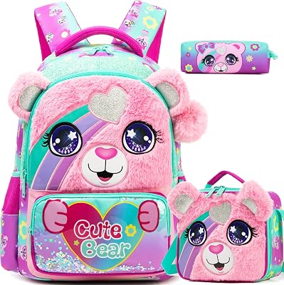 Meetbelify Kids School Backpacks for Girls Boys Backpack with Lunch Bag for Elmentary Students