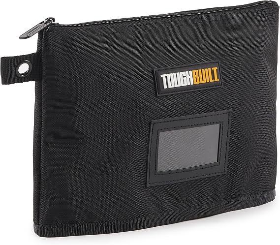 ToughBuilt - 12" Document Bag, Zippered Storage Pouch, TB-95-12 | 900D Wear-Resistant Fabric, Smooth-Action Zipper, Secure Document Storage, Durable Construction, Jobsite Ready