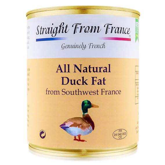 Straight from France Genuinely French, All Natural Duck Fat for Cooking from Southwest France, Keto and Paleo Diet Friendly, Can 695g 24.5oz