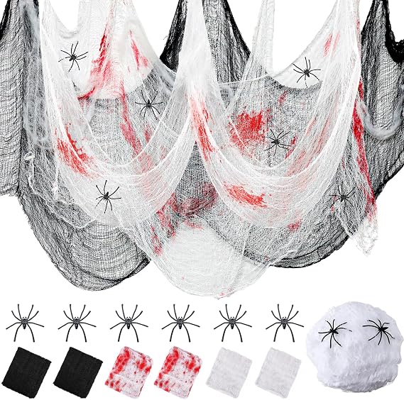 3 in 1 Halloween Creepy Cloth Black White Red Halloween Spooky Fabric