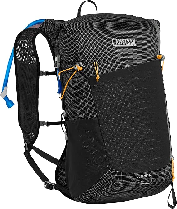 CamelBak Octane 16 Hiking Hydration Pack 70oz, Black/Apricot Pfas Free | Breathable Comfort for Moving Fast, Secure and Adjustable Fit, Secure and Adjustable Fit, Flexible Storage for Gear