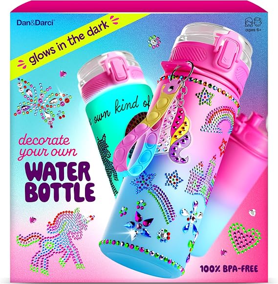 Decorate Your Own Glow-in-the-Dark Water Bottle Kit for Girls - Girls Gift