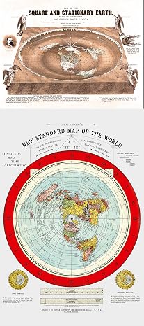 Gleason's New Standard Flat Earth Map - 24" x 36" | Ferguson's Square Earth Map - 24" x 18"