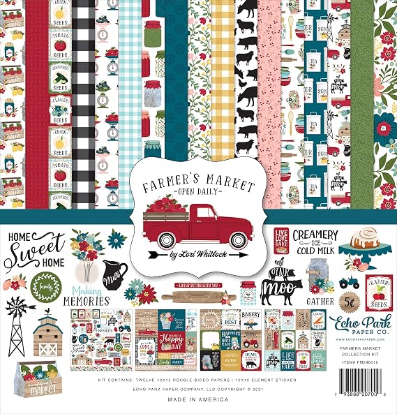 Echo Park Paper Company Farmer's Market Collection Kit Paper, Multi